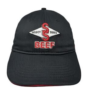 Select Sires Beef Strapback Baseball Cap Black One Size Adjustable Embroidered